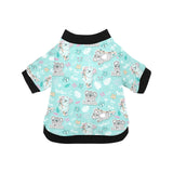 Cute koalas blue background pattern All Over Print Pet Dog Round Neck Fuzzy Shirt