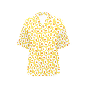 Fried Eggs Pattern Print Design 05 Women's All Over Print Hawaiian Shirt