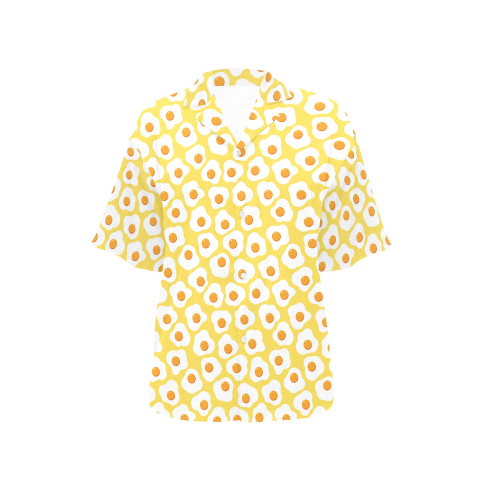 Fried Eggs Pattern Print Design 05 Women's All Over Print Hawaiian Shirt