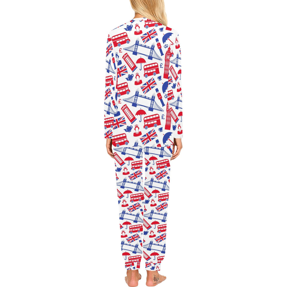 British Pattern Print Design 01 Women's All Over Print Pajama Set