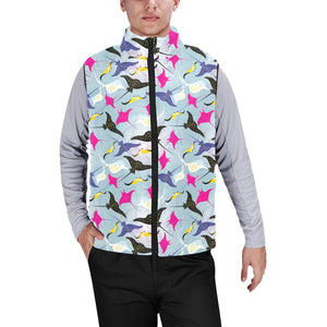 Stingray Pattern Print Design 01 Men's Padded Vest