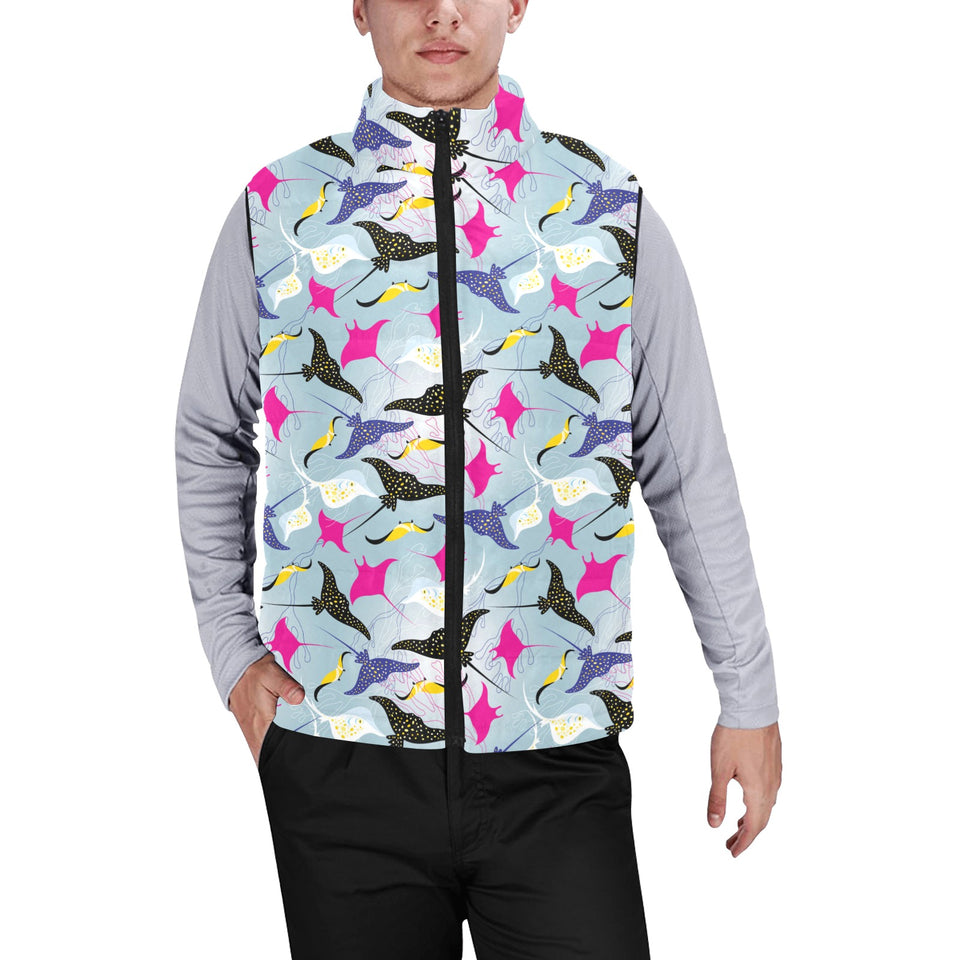 Stingray Pattern Print Design 01 Men's Padded Vest
