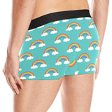 Rainbow pattern green background Men's All Over Print Boxer Briefs Men's Underwear