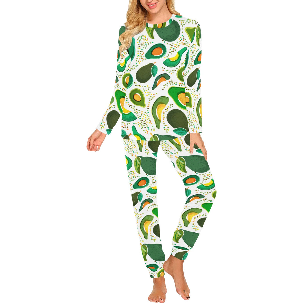 Avocado design pattern Women's All Over Print Pajama Set