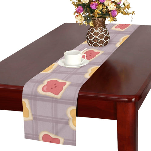 Bread Toast Pattern Print Design 05 Table Runner