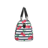 Hand drawn cherry pattern striped background Travel Bag