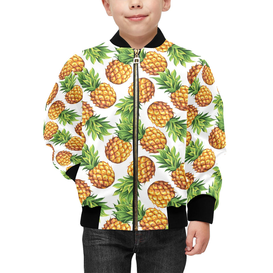 Pineapples design pattern Kids' Boys' Girls' Bomber Jacket