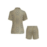 arabic star gold pattern Women's V-Neck Short Pajama Set
