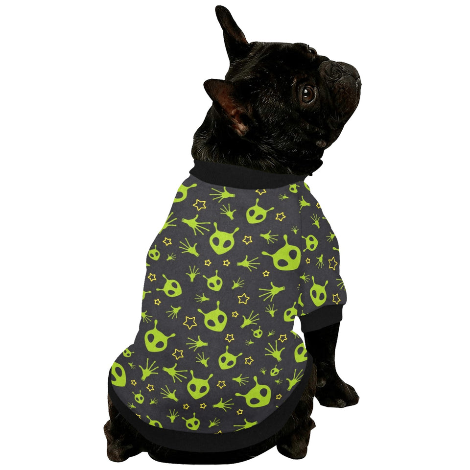Alien Pattern Print Design 02 All Over Print Pet Dog Round Neck Fuzzy Shirt