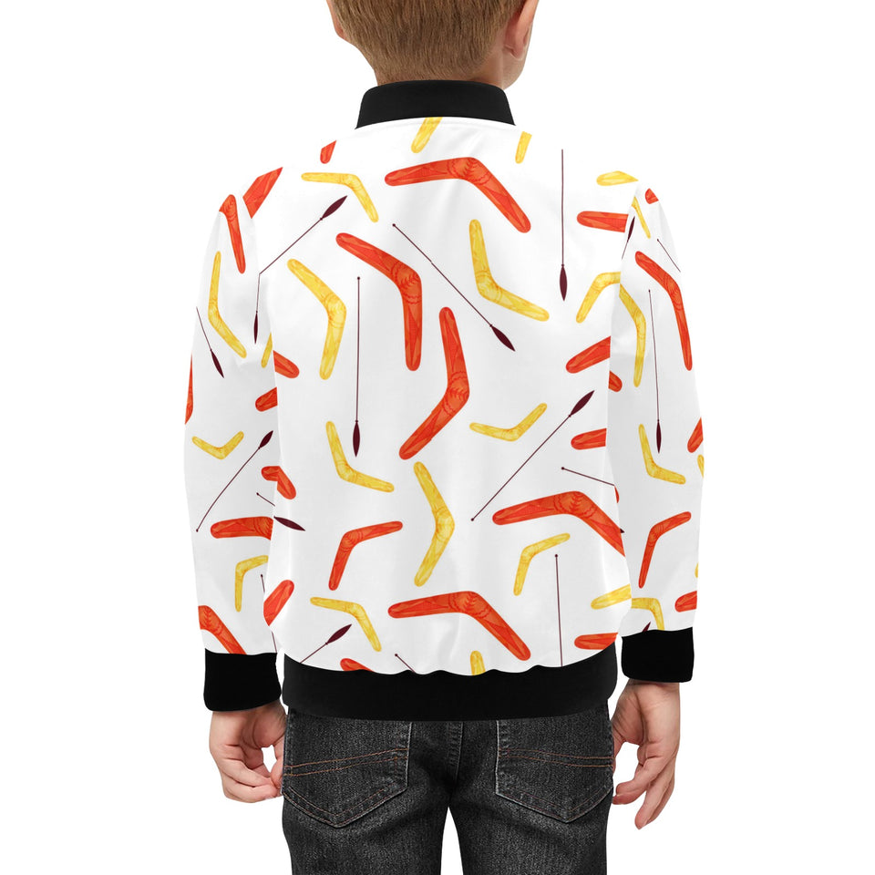Waterclor boomerang Australian aboriginal ornament Kids' Boys' Girls' Bomber Jacket