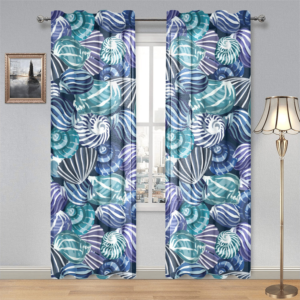 Shell design pattern Gauze Curtain