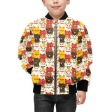 Colorful Maneki neko cat pattern Kids' Boys' Girls' Bomber Jacket