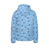 Anchors rudder compass star nautical pattern Kids' Boys' Girls' Padded Hooded Jacket
