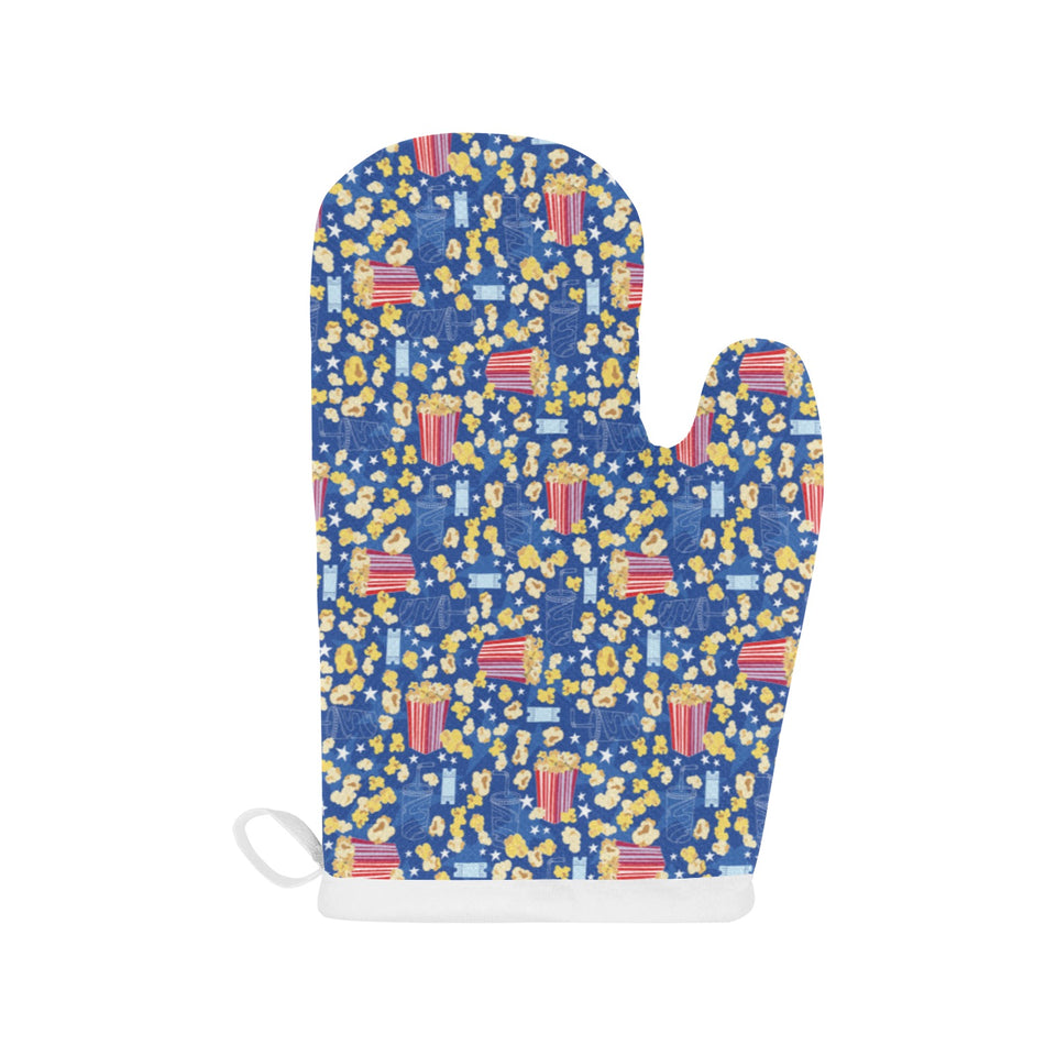 Popcorn Pattern Print Design 01 Heat Resistant Oven Mitts