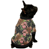 Horse head wild roses pattern All Over Print Pet Dog Round Neck Fuzzy Shirt