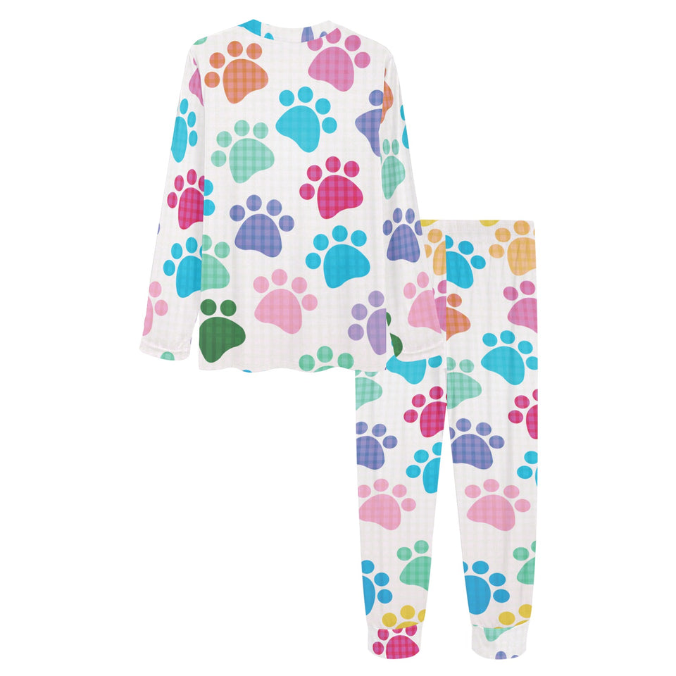 Dog Paws Pattern Print Design 01 Women's All Over Print Pajama Set