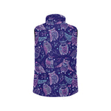 Cute owls pattern boho style ornament Women's Padded Vest