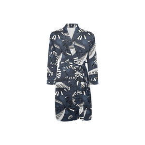 Piano Pattern Print Design 02 Men's Long Sleeve Belted Night Robe