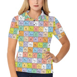 Chemistry Periodic Table Pattern Print Design 01 Women's All Over Print Polo Shirt