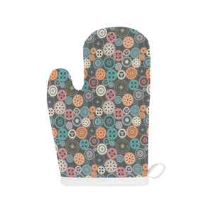 Gear Pattern Print Design 05 Heat Resistant Oven Mitts