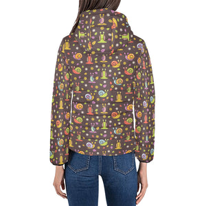 Snail Pattern Print Design 02 Women's Padded Hooded Jacket