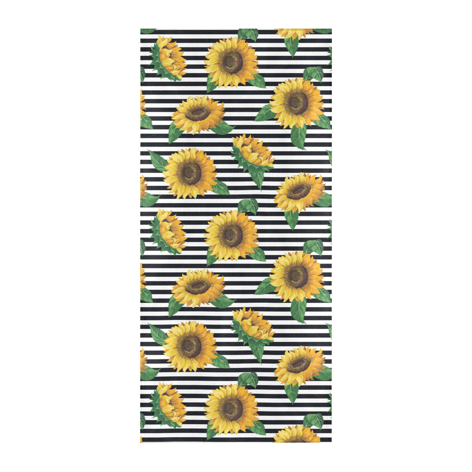 sunflowers ribbon background Beach Towel