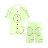 Cucumber pattern Men's V-Neck Short Pajama Set