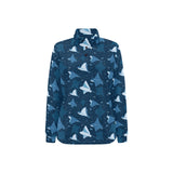 Stingray Pattern Print Design 04 Women's Long Sleeve Polo Shirt