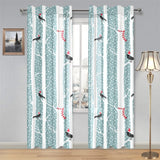 Crows christmas hat scarf Gauze Curtain