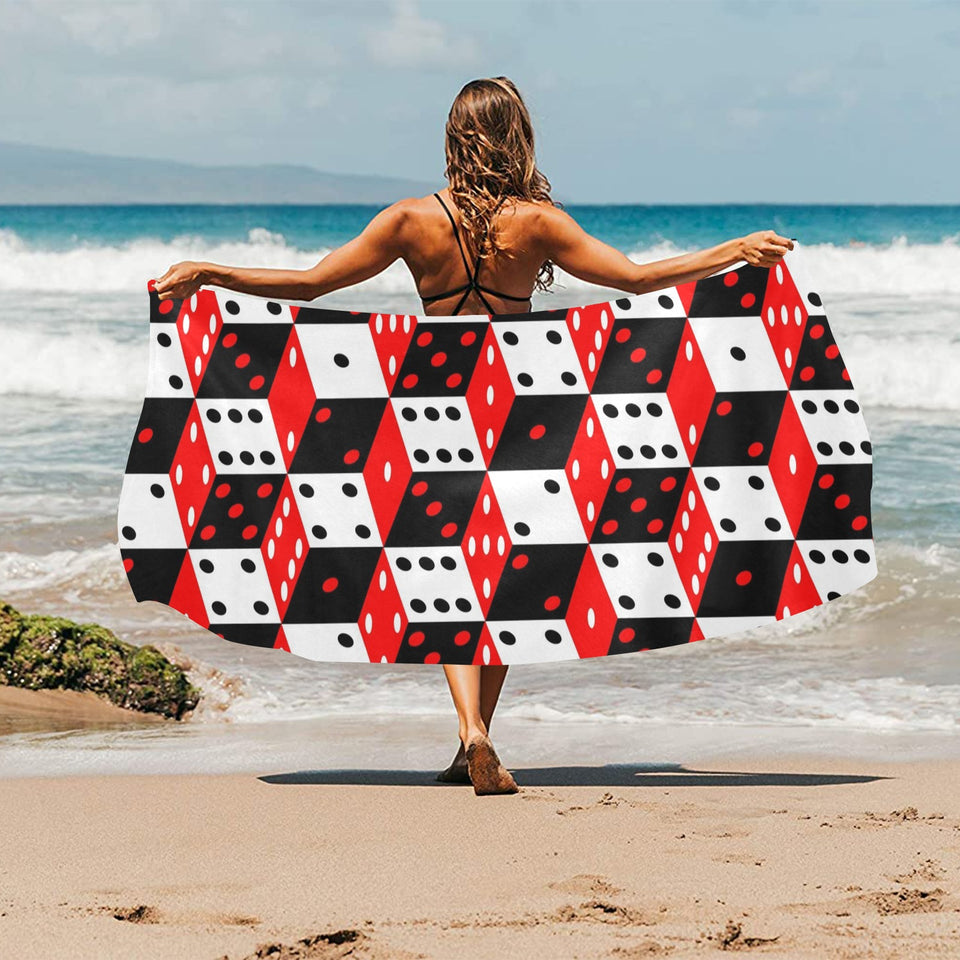Dice Pattern Print Design 02 Beach Towel