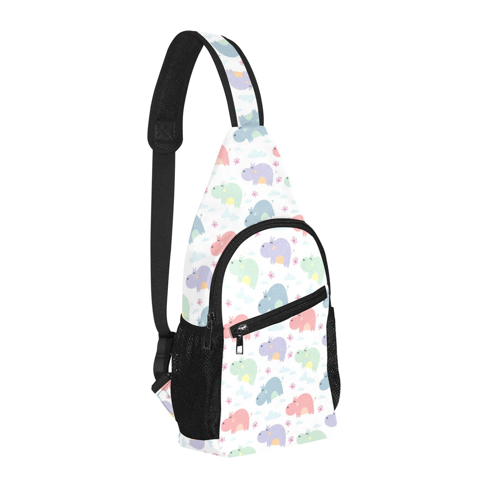 Hippopotamus Pattern Print Design 03 All Over Print Chest Bag