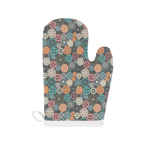 Gear Pattern Print Design 05 Heat Resistant Oven Mitts