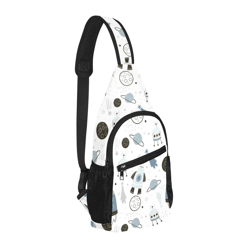 Hand drawn space elements space rocket star planet All Over Print Chest Bag
