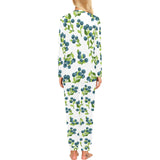 blueberry white background Women's All Over Print Pajama Set