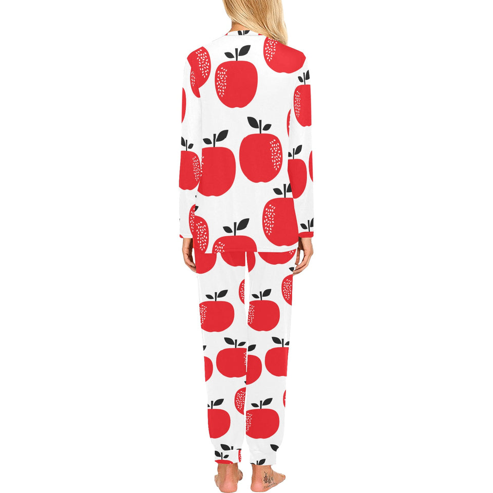 red apples white background Women's All Over Print Pajama Set