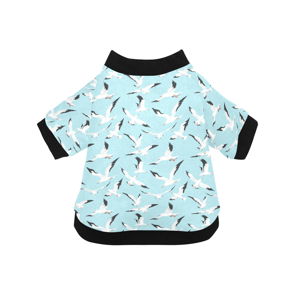 Seagull Pattern Print Design 01 All Over Print Pet Dog Round Neck Fuzzy Shirt