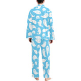 Cute white sea lion seals pattern Men's Long Pajama Set