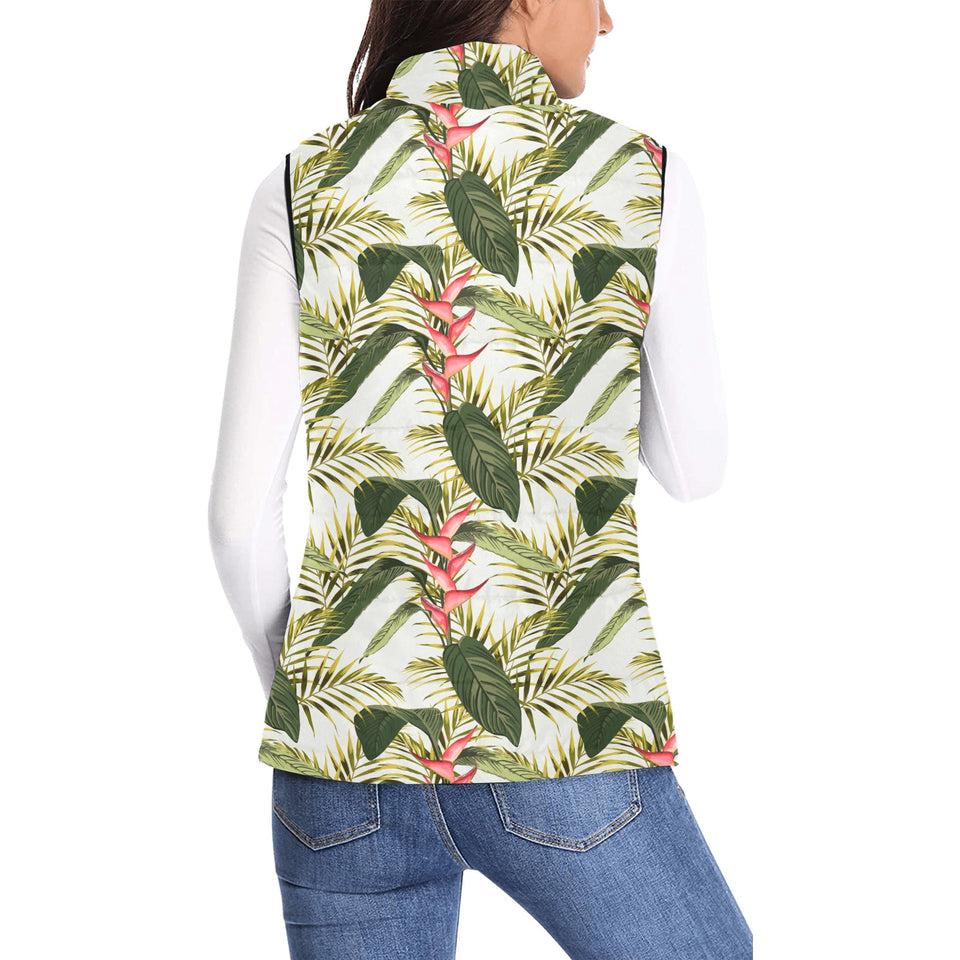 heliconia pattern Women's Padded Vest