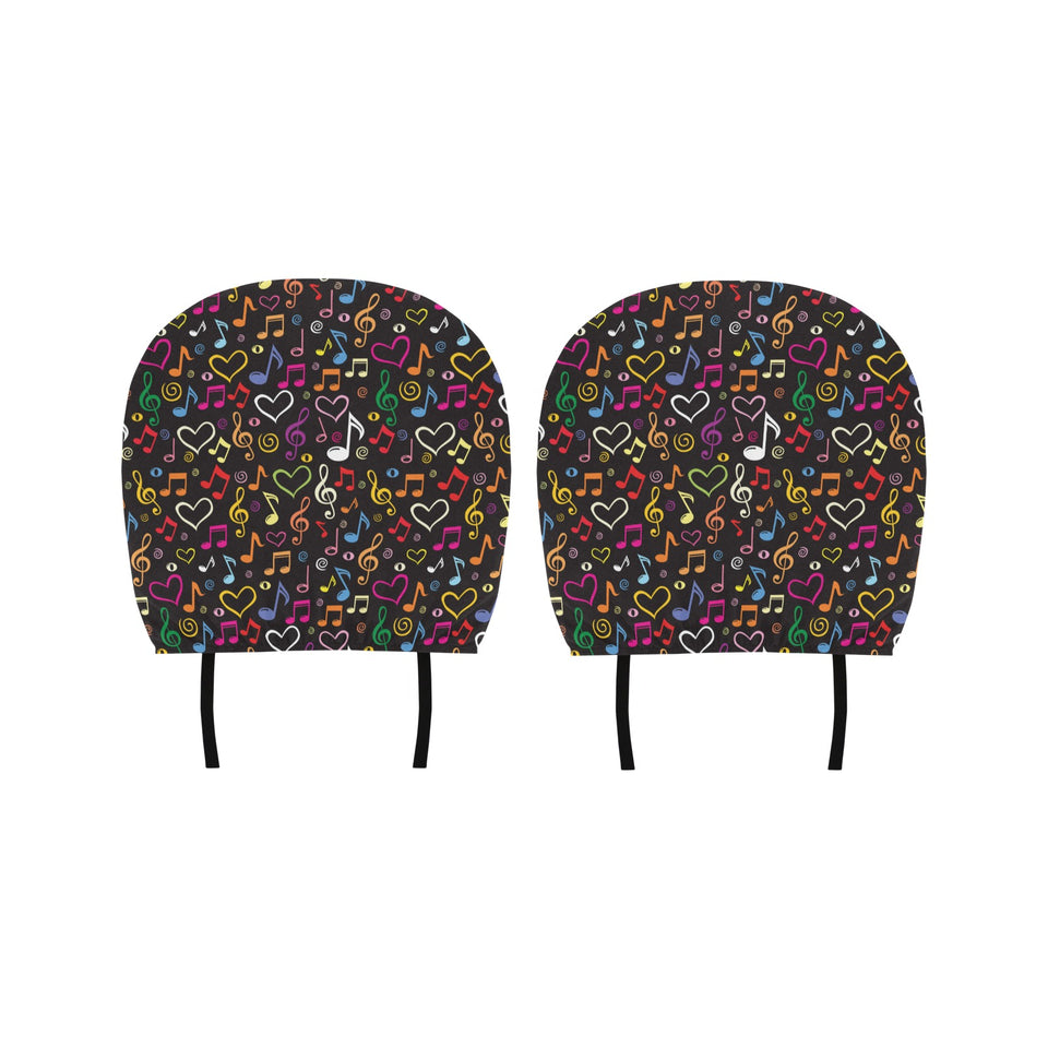 Music Notes Pattern Print Design 02 Car Headrest Cover