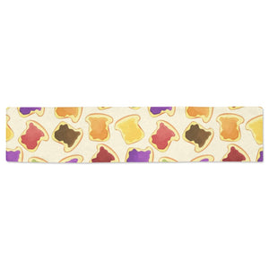 Bread Toast Pattern Print Design 02 Table Runner