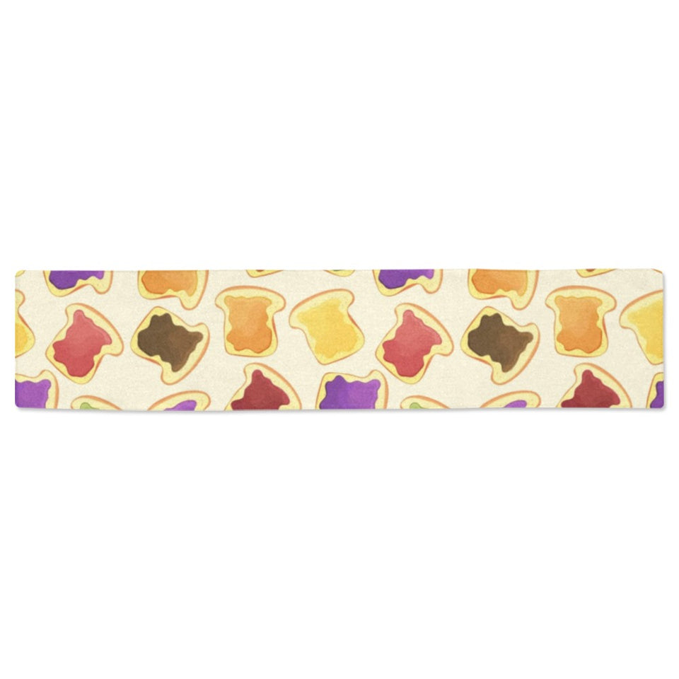 Bread Toast Pattern Print Design 02 Table Runner