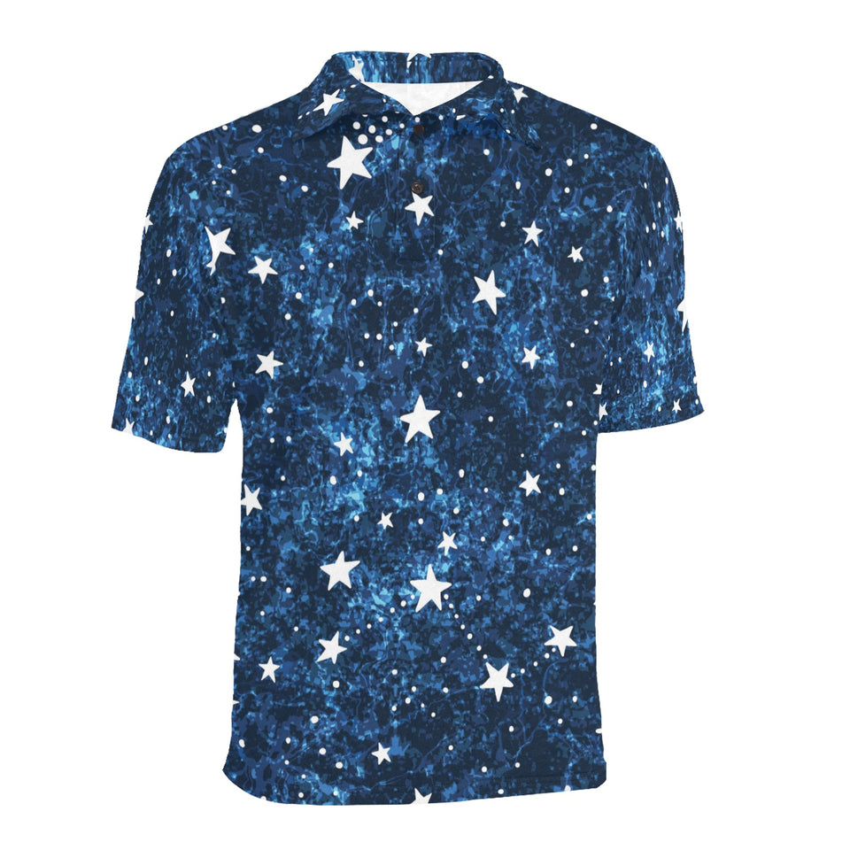Night sky star pattern Men's All Over Print Polo Shirt