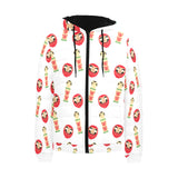 Daruma japanese wooden doll Men's Padded Hooded Jacket