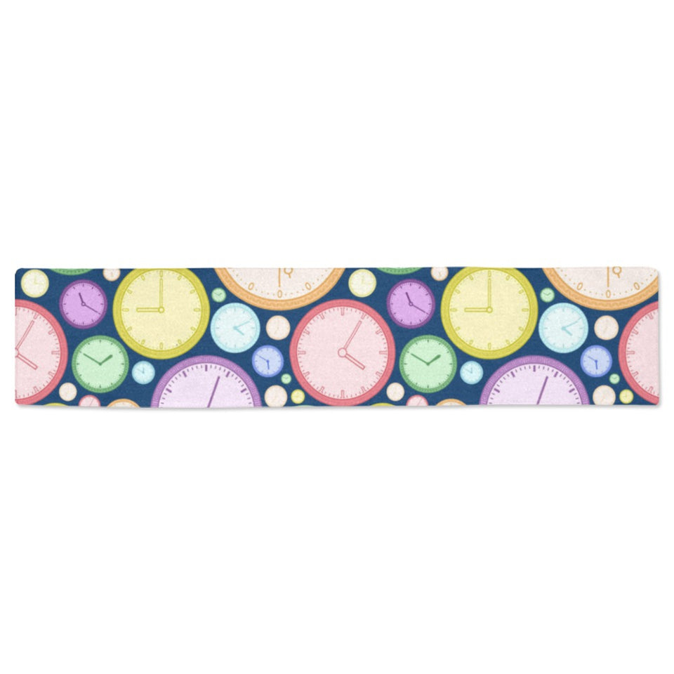 Colorful clock background Table Runner