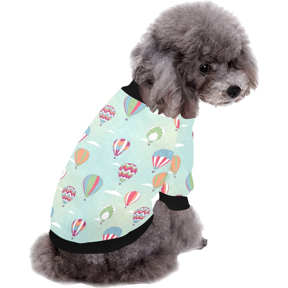 Hot Air Balloon design Pattern All Over Print Pet Dog Round Neck Fuzzy Shirt