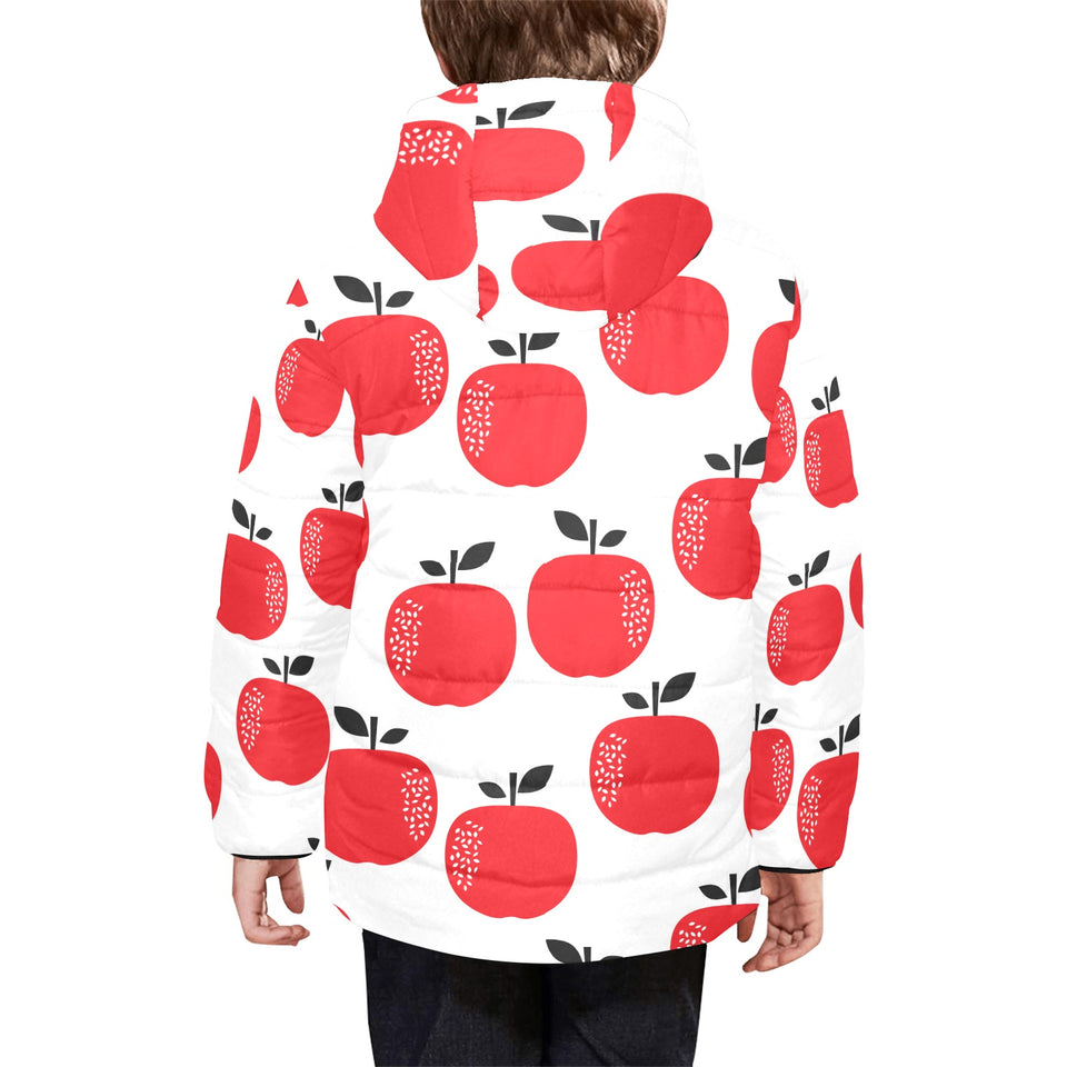 red apples white background Kids' Boys' Girls' Padded Hooded Jacket