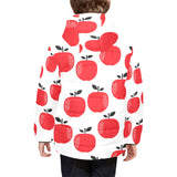 red apples white background Kids' Boys' Girls' Padded Hooded Jacket