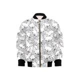 Cute french bulldog head pattern Kids' Boys' Girls' Bomber Jacket