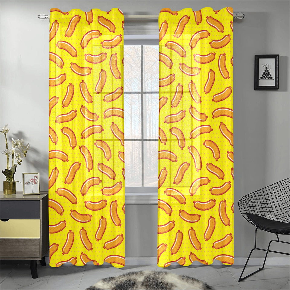 Sausage Pattern Print Design 01 Gauze Curtain