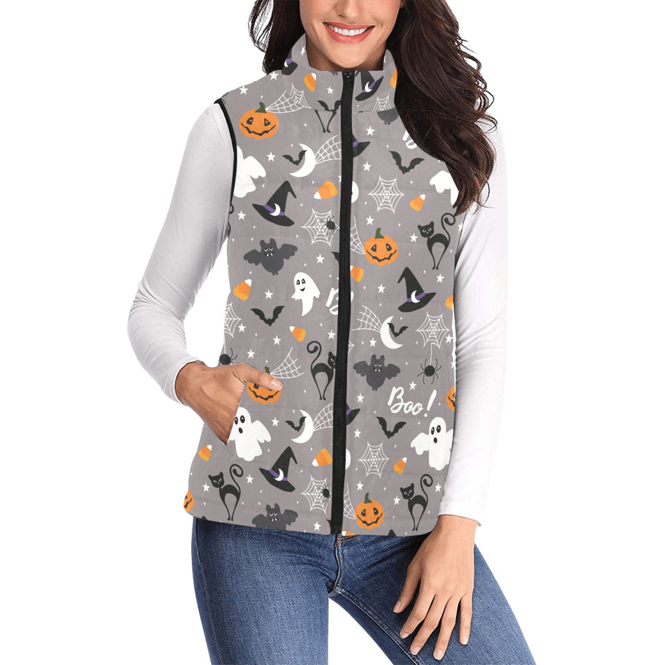 Halloween design pattern Women's Padded Vest